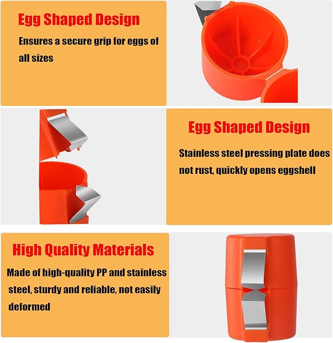 Egg Shell Opener, 3 Pcs Egg Separator for Raw Eggs, 2025 New Egg Cracker Tool, Stainless Steel Eggshell Breaker Egg Shell Cutter Kitchen Gadgets,Quickly Cutting Off Cooked Eggs