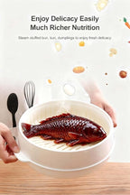 Microwave Vegetable Steamer, Microwave Steamer for Vegetables,Microwavable Cookware with Lid and Tray for Cooking Food and Vegetables (First floor)