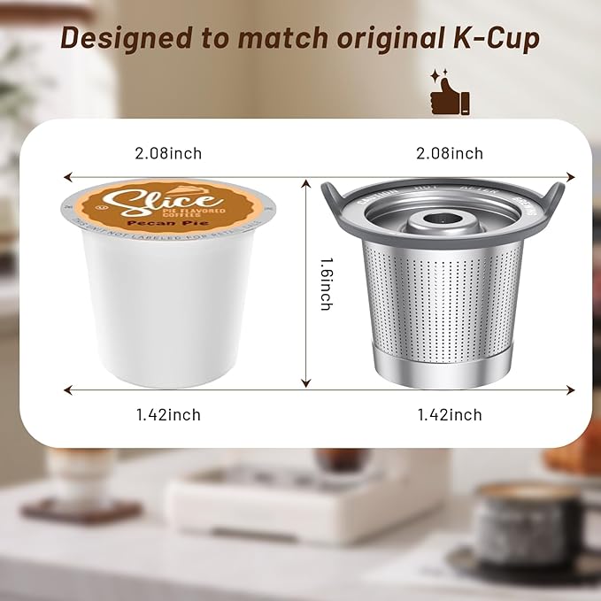 ComfortGrip™ Reusable K Cups – 4-Pack Stainless Steel Coffee Pods with Anti-Scald Silicone Lid, BPA-Free, Easy-Clean Filter – Compatible with Keurig 1.0 Only (Not for 2.0)