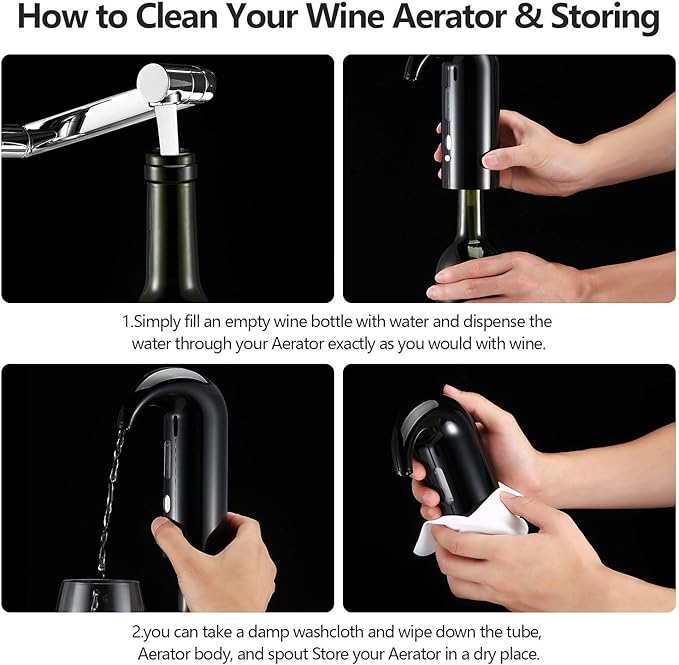 Wine Aerator Electric Wine Decanter – Easy One Touch Red & White Wine Accessories, Ideal for Beginners and Enthusiasts, Spout Pourer, Wine Preserver – Best Christmas Day Gifts for Dad (Lucky red)