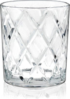 TRUE Diamond Crystal Scotch Bourbon Whiskey Glasses, Old Fashioned Glasses Drinking Set, Whiskey Tumblers, Premium Bar Glassware Set of 4, 11 oz