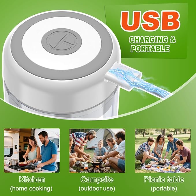 Electric Vegetable Chopper, Rechargable USB Blender to Vegetable Portable Food Processor Onion Mincer, Cordless Meat Grinder for Vegetable, Compact Food Processor for Ginger Chili Fruit Meat Salad
