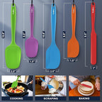 Walfos Silicone Spatula -600°F Heat Resistant Kitchen Scraper Spatulas, Strong Steel Core and One-Pieces Design, for Cooking Mixing Baking - BPA Free and Dishwasher Safe, Multicolor set of 5