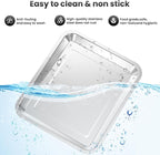 2 PCS Stainless Steel Baking Tray Pan Compatible with Cuisinart Toaster Oven Tray,Suitable for Cuisinart Air Fryer TOA-060 and TOA-065, Cookie & Bread Baking Sheet Pan (12.4x10.06 inch)…