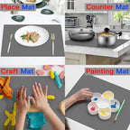 2MM Thick Silicone Countertop Mat, 23.6"x 15.7"(60cmx40cm), Silicone Mats for Kitchen Counter, Nonslip Heat Resistant Mat, Large Kitchen Counter Mats, Waterproof Countertop Protector, Semitransparent