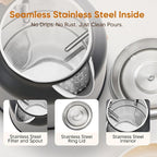 Seehot® 1.7L (57.oz) Electric Kettle with Thermometer, 1200W Large Electric Tea kettle with 304 Stainless Steel,Auto shut off,Hot water kettle Electric for Coffee&Tea-Black