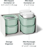Caraway Mini Food Storage 11pc Set - Glass Storage Containers for Food - Non-Toxic Ceramic-Coated Glass - Air Release Technology - Compact & Stackable Design - Mist