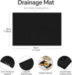 2 Pack Bar Mat, Home Bar Tool Drying Mats, Bar Accessories for The Home Bar Set 18''x12''（Black） for Bars, Outdoor Camping, Bar for Home
