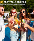 LUNA & MANTHA Drinking Highball Glasses Set of 6, Water Glasses 16 oz, Wide Mouth Design Lead-Free Crystal Glassware, Tall Glass Cups for Mojito and Tom Collins, Cocktail