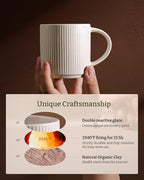 famiware Star Espresso Cups and Saucers Set of 4, [ Mini ] 3 oz Ceramic Small Coffee Mug with Handle, Ribbed Stoneware Demitasse Cup for Tea, Latte - Microwave & Dishwasher Safe - Matte White