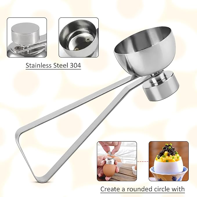 Stainless Steel Egg Toppers Cutter Egg Opener Tolls,Effortless Soft Egg Top Cutter Tool, Egg Separator Egg Slicer, Cracker, and Egg Topper Opener for Kitchen Accessories