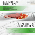 Titanium Cutting Board 2Pcs - 100% Pure Titanium Stainless Steel Cutting Board, Durable and Hygienic Surface for Kitchen Use, Non-Slip Edges, Easy to Clean, Ideal for Professional and Home Chefs