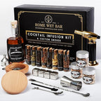 24 pc Whiskey Smoker & Cocktail Infusion Kit with Torch | Ultimate Whiskey Making Set | Smoker Top, Infusion Bottle, 8 Botanicals, Stones & Wood Chips