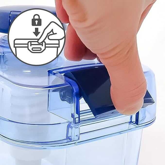 Instant Pickle Maker Vegetable Press Tsukemono Container Rectangle Made in Japan BPA Free (Blue 1.6L)