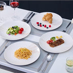 bestone Dinner Plates, 10.5 Inch Plates Set of 6, Porcelain Round Dessert Salad Dinner Plates, Serving Dishes for Kitchen, Dishwasher, Microwave, Freezer, Oven Safe, Marble Orange