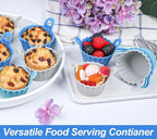 Koluti Nonstick Silicone Muffin Baking Cups Pack of 12, Reusable Cupcake Molds with Double Handle, BPA Free, Mini Round Air Fryer Cupcakes Liner, 3 Colors