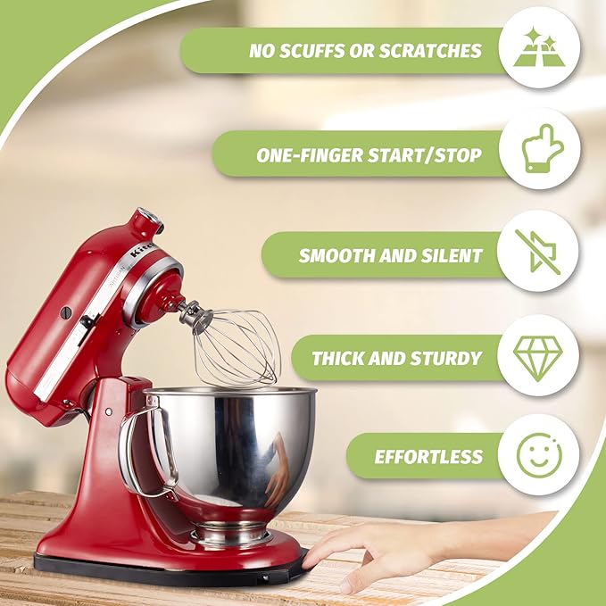 Mixer Sliding Tray for Kitchenaid 4.5-5 Qt Tilt-head Stand Mixer - Metal Rolling Tray Kitchen Countertop Appliance Slider Storage Moving Caddy with Wheel for Kitchen Aid 4.5-5 Qt Mixer