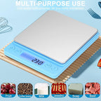 Digital Food Scale for Food Ounces and Grams，YONCON 3000g/0.1g Accuracy Multifunctional Kitchen Scale for Cooking, Baking | Small Size for Easy Storage | 2 Trays，Tare Function