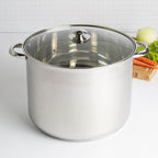 Ecolution Stainless Steel Stock Pot, Encapsulated Induction Ready Cooking Pot with Glass Lid, Oven Safe, Dishwasher Safe Soup Pot, 24-Quart