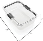 Rubbermaid Brilliance Large Food Storage Container, 9.6 Cup, BPA-Free, Leak-Proof, Clear