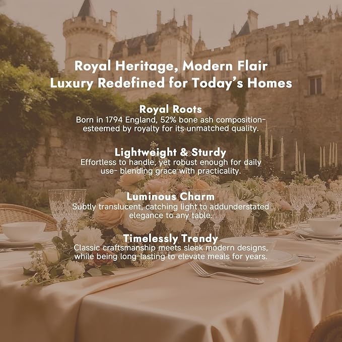 KINGSTONE Bone China Dinnerware Sets, 12-Piece Dinnerware Sets for 4, Lightweight Durable, Dishwasher Safe, Tableware for Daily Use with Elegant Design, Pink