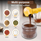 2-in-1 Coffee Scoop with Funnel, 2 Teaspoon Measuring Spoon for Reusable Pods, Ground Coffee, Protein Powder & Tea, Mess-Free Plastic Design (Yellow)