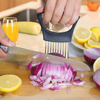 JAYVAR Onion Holder for Slicing, Onion Cutter Vegetable Chopper, Stainless Steel Tomato Slicer Vegetable Cutter for Potato, Avocados, Eggs, Food Slicer Assistant Tool for Fruit Lemon and Meat