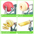 Apple Peeler Corer, Long lasting Chrome Cast Magnesium Alloy Apple Peeler Slicer Corer with Stainless Steel Blades and Powerful Suction Base for Apples and Potato(DeepGreen)