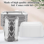 STARVAST 125 PCS Aluminum Pans 7.9 x 4.3 inch Disposable Loaf Pans With Clear Lids, 1.5lb Food Storage Containers Tin Pan for Individual Bread, Cake, Street Treats