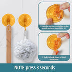 Antimbee Suction Cup Hooks,10 Pack Wreath Hangers for Front Door, Removable Small Suction Cups for Shower, Bathroom, Glass, Door, Windows, Kitchen-Up to 11 lbs on Smooth Surface (Transparent Orange)