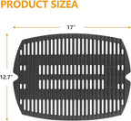 BBQ-PLUS 7582 Cast Iron Cooking Grate for Weber Baby Q Series Parts Q1000 Grill Accessories Q100 Q120 Q1200 Sreies,Grill Grate Replacement for Weber 386001 386002,17 x 12.7 with Carry Bag