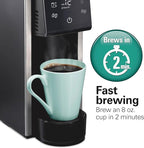 Hamilton Beach FlexBrew Advanced 4-in-1 Single Serve Hot & Iced Coffee Maker with Removable 45 oz. Water Reservoir, Use Pod Packs and Grounds, Fast Brewing, LED Touchscreen, Black (49925)