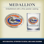 Heritage Pewter University of Florida Double Old Fashion | Double Rocks Glass 14 OZ for Liquor | Expertly Crafted Pewter Glass