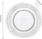 Khen Art Deco Vintage Crystal Glass Plates, Set of 6, 10.5' Dinner Plates - Dessert, Server Appetizer Plate, Snack Fruit, Side Serveware, Dishwasher Safe, 100%, Borosilicate Glass