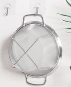 Stainless Steel Mesh Colander Strainer Basket, 3 Quart Fine Mesh Net Colander with Heavy Duty Handles & Wide Rim & Resting Feet for Strain, Drain, Rinse, Fry, Steam or Cook Vegetables & Pasta