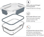 GC glass Food Storage Containers with Lids, Meal Prep Containers, Airtight Lunch Containers Bento Boxes with Snap Locking Lids for Microwave, Oven, Freezer and Dishwasher