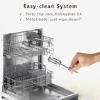 Hand Mixer | 5-Speed Control | 400-Watt Motor | Stainless Steel Attachments | Lightweight & Compact Design | BPA-Free | Black