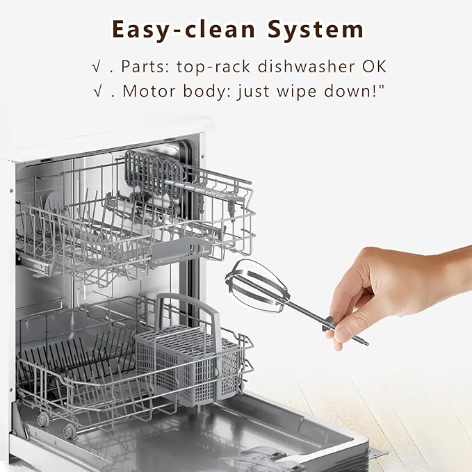 Hand Mixer | 5-Speed Control | 400-Watt Motor | Stainless Steel Attachments | Lightweight & Compact Design | BPA-Free | Black