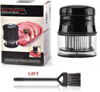 Meat Tenderizer, 56 Needles Stainless Steel Tenderizer For Tenderizing Steak Beef Fish And Poultry, Black