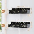 Magnetic Spice Rack for Refrigerator, Kitchen Organizer and Storage Shelf, Black Gold(4 Pack)