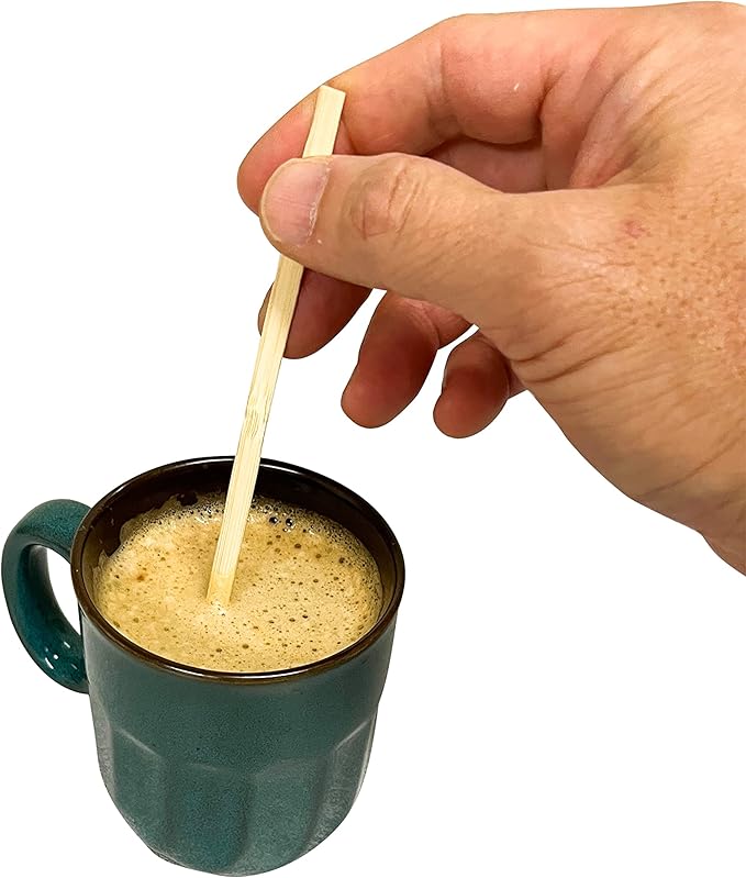 1000 Count | KingSeal Individually Paper Wrapped Bamboo Coffee Stir Sticks, 7 inches, Square End, 100% Renewable and Biodegradable - 2 Boxes x 500 Stirrers