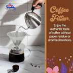 Reusable Pour Over Coffee Filter & Tea Infuser Set – Stainless Steel Cone Dripper & Loose Leaf Tea Ball – Eco-Friendly, Ideal for French Press, Cold Brew & More