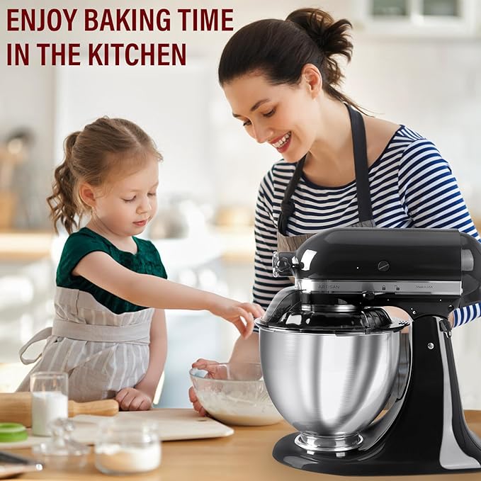 Pouring Shield for KitchenAid Tilt Head 4.5-5QT Stainless Steel (Only),Safety Pouring Shield,Splatter Guard for kitchenaid mixer bowl,Kitchen Aid Stand Mixers (Transparent Black, for 4.5-5 QT)