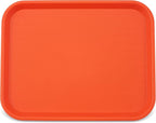 Carlisle FoodService Products Cafe Fast Food Cafeteria Tray with Patterned Surface for Cafeterias, Fast Food, And Dining Room, Plastic, 17.87 X 14 X 0.98 Inches, Orange, (Pack of 12)