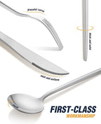BirdyFly Silverware Set, 20 Piece Stainless Steel Flatware Set Service for 4, Cutlery Set, Include Knives/Forks/Spoons, Dishwasher Safe
