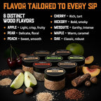 Electric Whiskey Smoker Kit - Whiskey Gifts for Men Dad - Premium Amarena Cherries, Syrup, Orange Dried Slices and 8 Flavors Wood Chips - Old Fashioned Cocktail Smoker kit