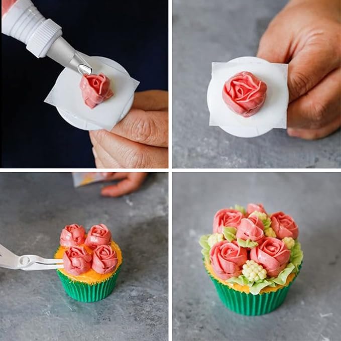 Leaf Piping Bags and Tips Set 7 Pieces Piping Tips Set Cake Decorating Tips Icing Piping Nozzles Set Cupcake Decorating Kit Cupcake Pastry Tool Stainless Steel