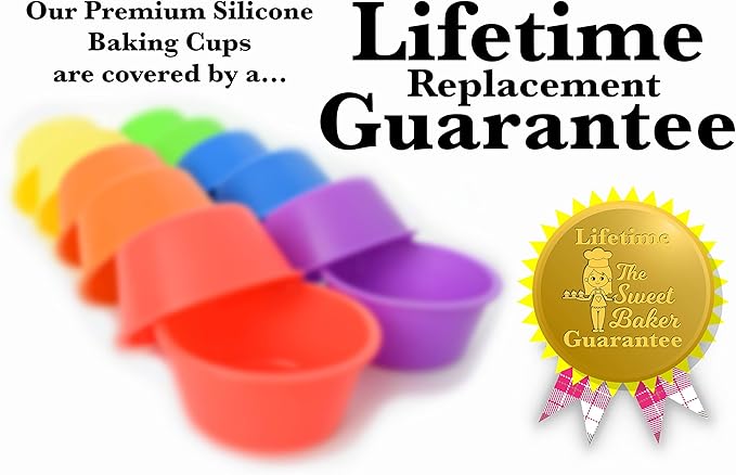 | Professional Jumbo Silicone Baking Cups | Premium 12 Piece Set | Reusable Cupcake Muffin Pans | BPA Free