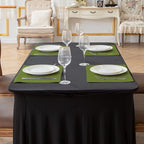 Linen Placemats Set of 8, Machine Washable, Heat Resistant, Wrinkle Free, Thick Polyester Kitchen Place Mats for Dining Table (Green)