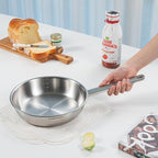 8.6-Inch 316 Stainless Steel Frying Pan, 5-Ply Stainless Steel Saute pan, Deep Skillet, Induction Compatible, Dishwasher & Oven Safe